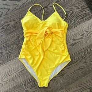 Yellow one piece swimsuit